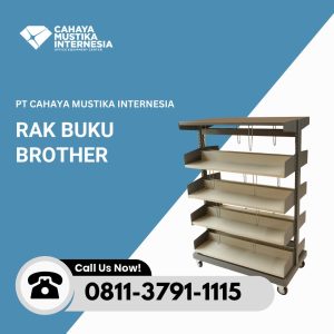 Rak Buku Minimalis Brother Dua Muka Beroda