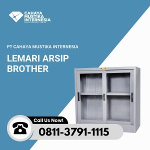 Lemari Arsip Pintu Sliding Kaca Brother B-306