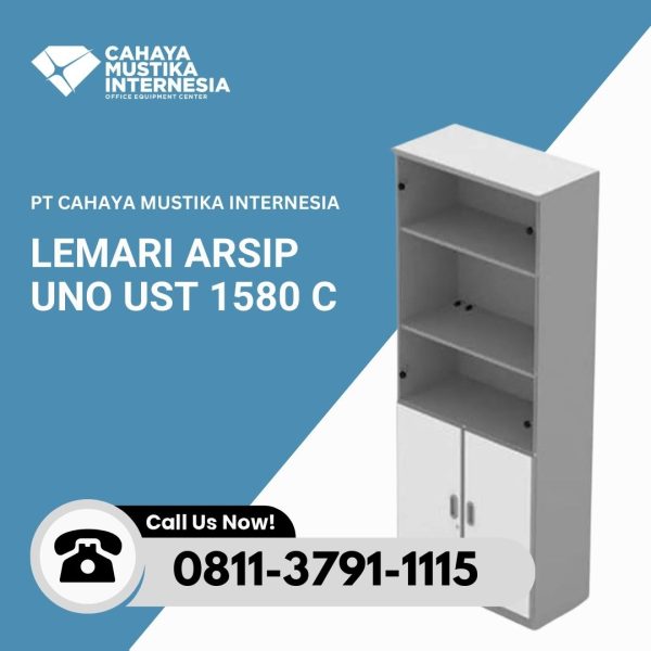 Lemari Arsip Pintu panel Kaca Uno UST 1580