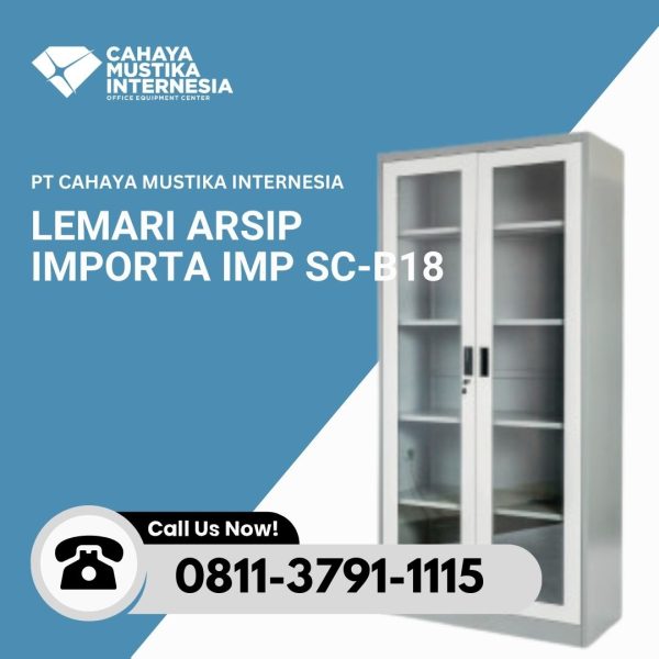 Lemari Arsip 2 Pintu Kaca Importa IMP SC-B18 Light